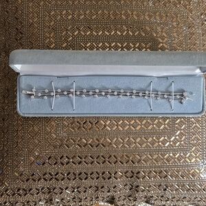 Sterling Silver And Diamonique Three Tier Bracelet